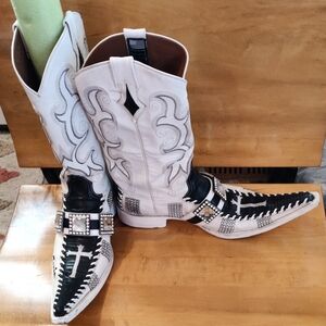 Custom 3X Botas Picudas(Mexican Tribal Boots) Size 9.5 Teju Lizard And Leather